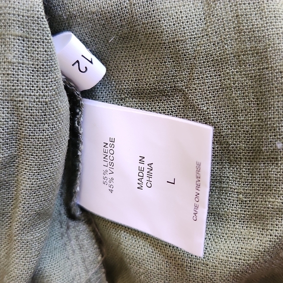 New York & Company Olive Wide Leg Side-Slit Pants - Picture 12 of 12